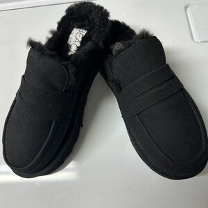 Women's Black Platform Mules